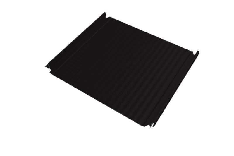 Кликфальц Double Pro Gofr Grand Line 0,5 PurLite Matt с пленкой на замках RAL 9005 черный