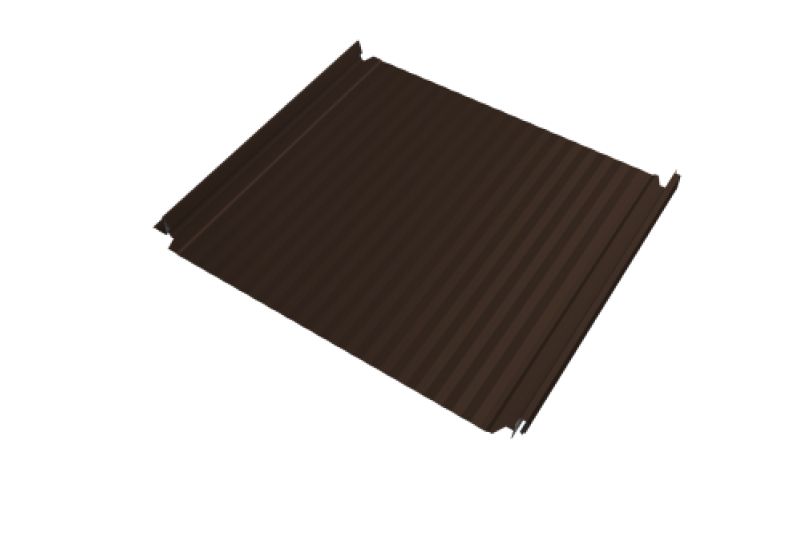 Кликфальц Double Pro Gofr Grand Line 0,5 Satin с пленкой на замках RAL 8017 шоколад