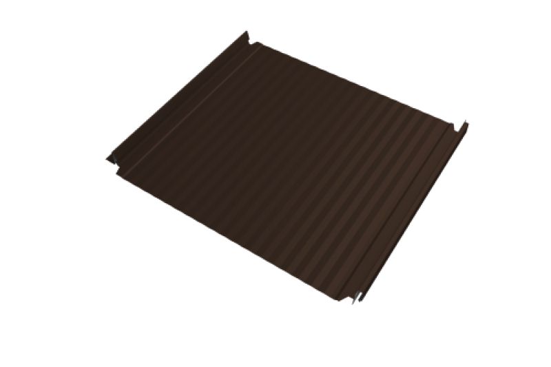 Кликфальц Double Pro Gofr Grand Line 0,5 Satin Matt TX с пленкой на замках RAL 8017 шоколад