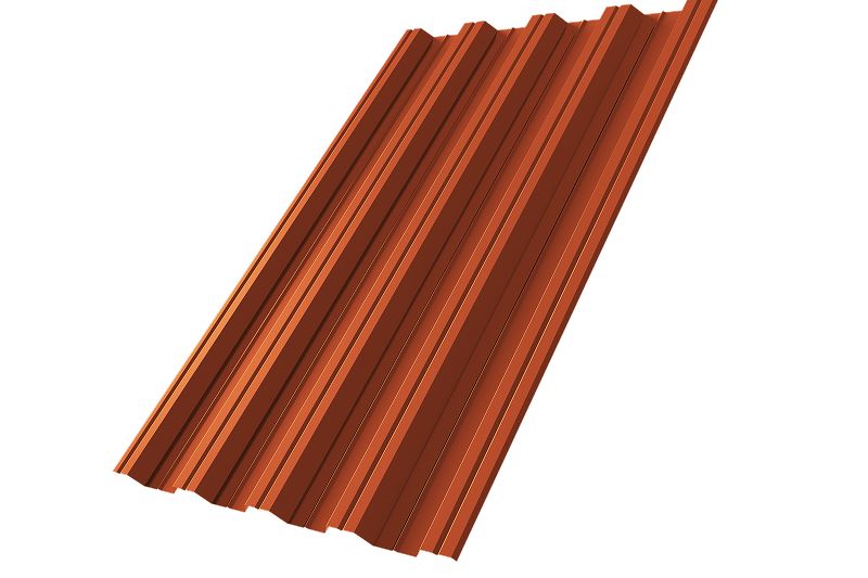 Профнастил НС44R Grand Line 0,5 PurLite Matt RAL 8004 терракота