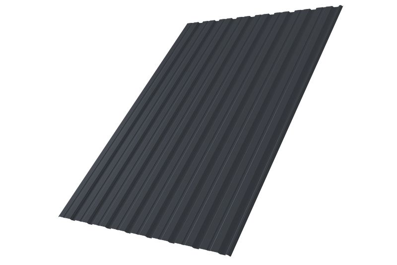 Профнастил С10R Grand Line 0,5 Rooftop Бархат RAL 7024 мокрый асфальт