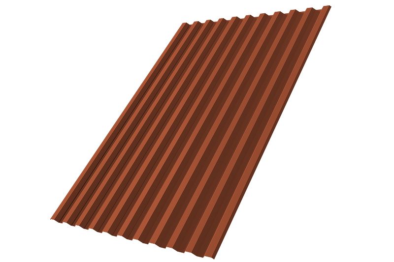 Профнастил С21R 0,5 Satin RAL 8004 терракота