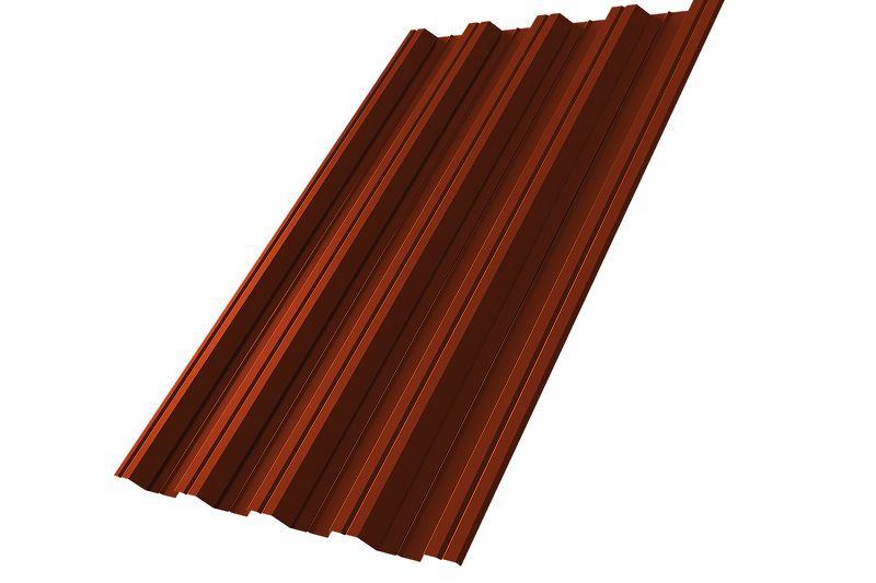 Профнастил НС44R 0,5 Satin RAL 3009 оксидно-красный