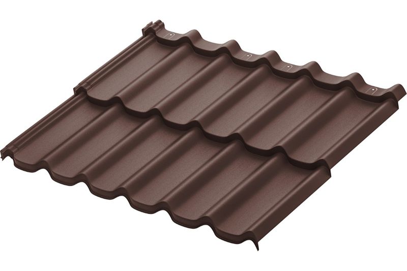Модульная металлическая черепица Аквасистем Стокгольм XLL PU Matt (Zn275) 0,5мм Rooftop Кашемир (лист 1185х875 мм) RAL 8017