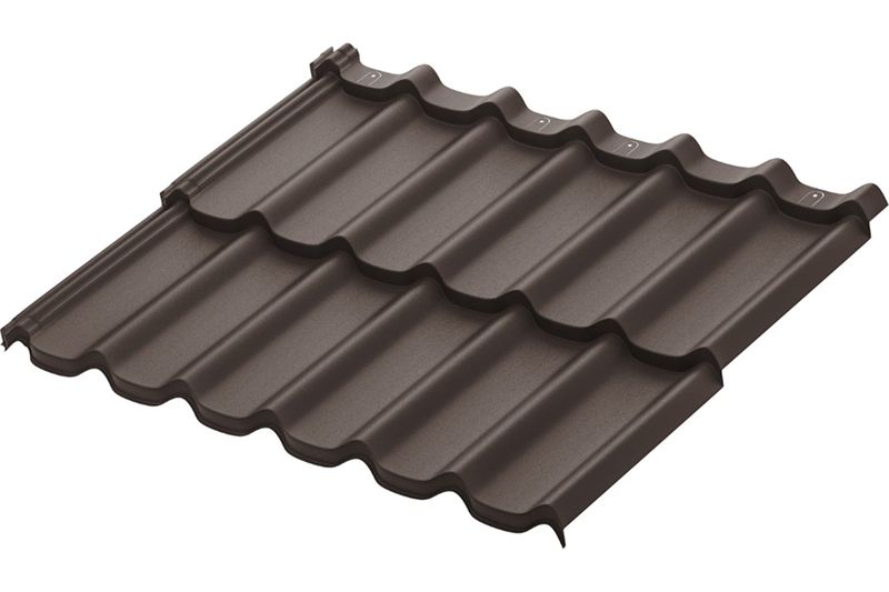 Модульная металлическая черепица Аквасистем Стокгольм XLL PU Matt (Zn275) 0,5мм Rooftop Кашемир (лист 1185х875 мм) RR 32