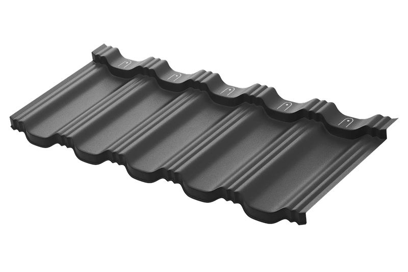 Модульная металлическая черепица Аквасистем Гётеборг XLL PU Matt (Zn180) 0,5мм Rooftop Бархат (лист 1185х465 мм) RAL 7016