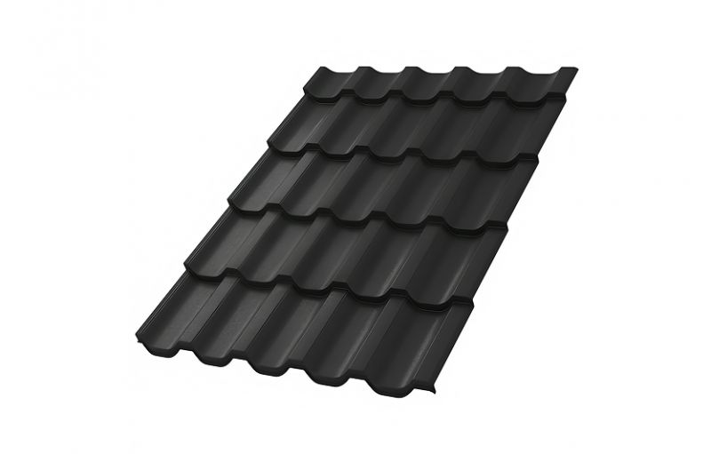 Металлочерепица МП Трамонтана-SL (VALORI-20-DarkGrey-0.5)