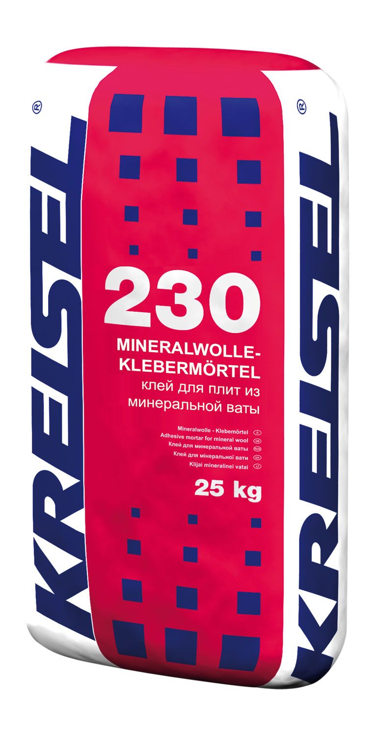 Kreisel Клей для плит из минеральной ваты 230 MINERALWOLLE-KLEBEMÖRTEL, 25кг