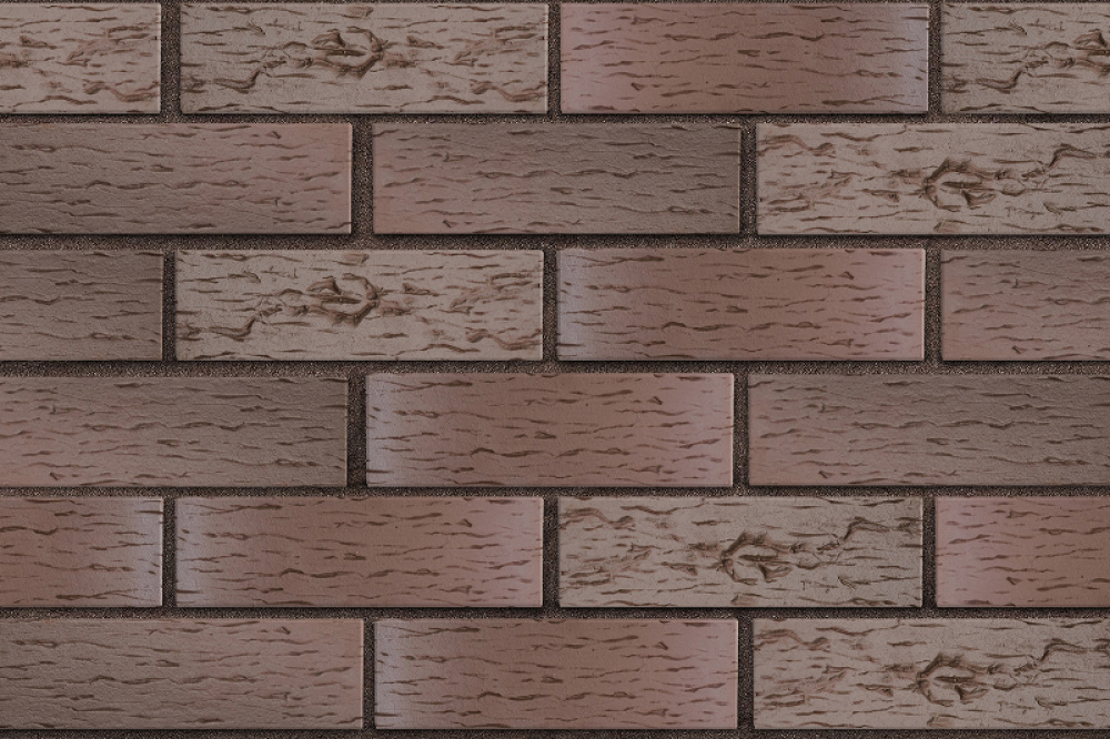 Кирпич клинкерный ЛСР Брюгге темно-терракотовый флэш береста 250*85*65 мм