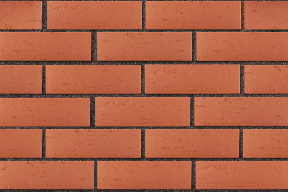 Кирпич облицовочный ЛСР красный рустик, утолщенные стенки, 250*120*65 мм