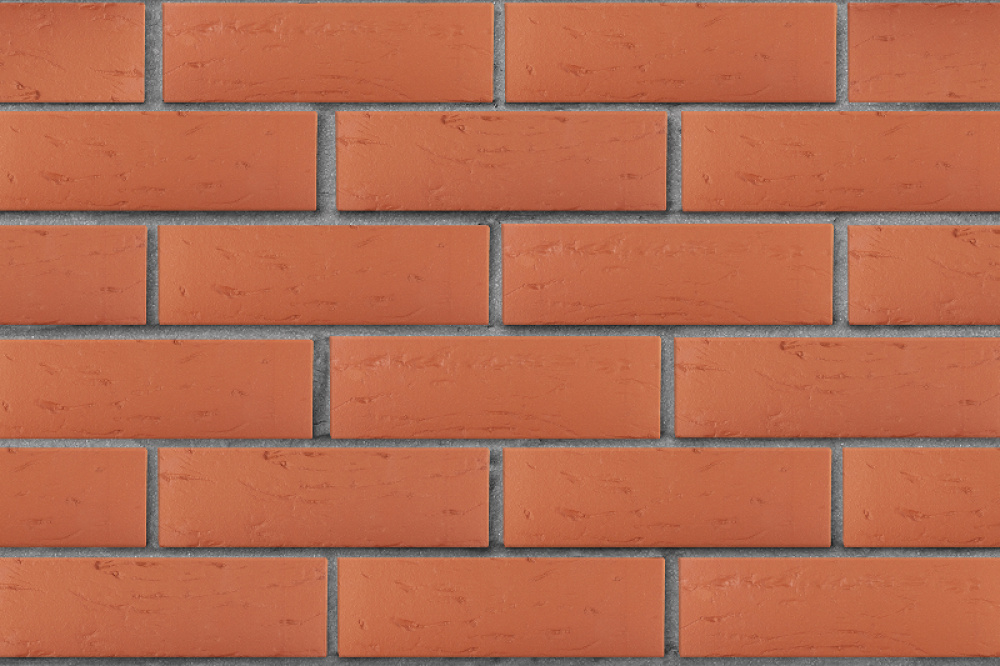 Кирпич облицовочный ЛСР красный рустик, утолщенные стенки, 250*120*65 мм