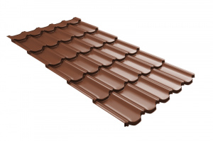 Металлочерепица Grand Line Kvinta plus 3D PurLite Matt RAL 8004 терракота