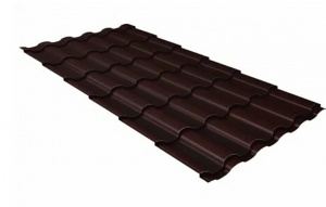Металлочерепица Grand Line Classic PurPro Matt 275 RAL 8017 шоколад