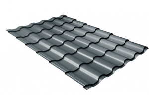 Металлочерепица Grand Line Kredo Drap ТХ RAL 7016 антрацитово-серый