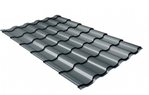 Металлочерепица Grand Line Kredo Rooftop Бархат RAL 7016 антрацитово-серый
